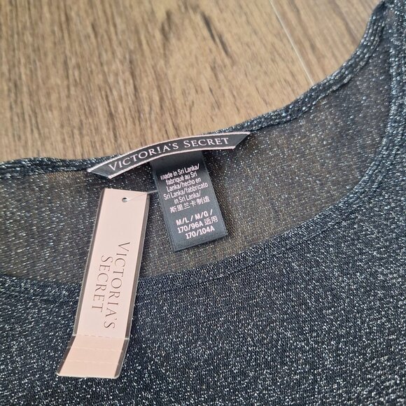 NWT Victoria's Secret Mesh Shimmer Long Sleeve Tee Size M/L Y2K - Picture 4 of 8